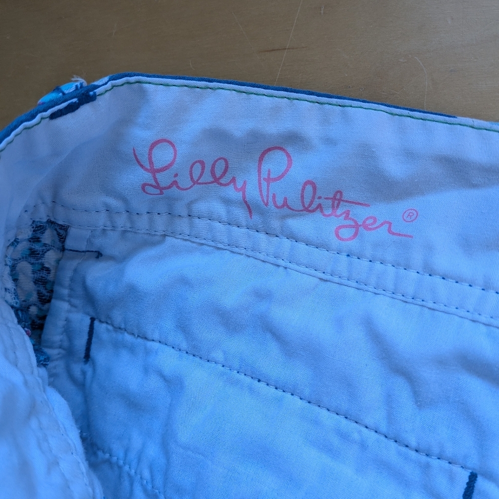 Lilly Pulitzer Callahan Short Brewster Blue Good Reef starfish Size 10 Blue - Picture 9 of 13